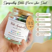 Load image into Gallery viewer, Elivida Sympathy Gift Bible Verses Jar for Daily Rememberance – Christian Grief Gift for Women, Memorial Decorative Jar with 100 Bible Verses for Loss of Loved Ones, Religious Bereavement Present
