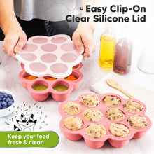 Load image into Gallery viewer, KeaBabies Silicone Food Freezer Trays with Lid, 2oz x 10 Pods Baby Food Storage Containers, Easy Puree Meal Prep, Breast Milk Silicone Freezer Molds, Dishwasher, Microwave Safe, BPA-Free (Blossom)
