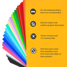 Load image into Gallery viewer, TECKWRAP Permanent Adhesive Vinyl Sheets 12&quot; x 12&quot; 40 Sheets/Pack Assorted Colors for Craft Cutters
