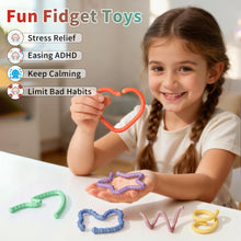 Load image into Gallery viewer, Hepotk Sensory Fidget Sticks - 6PCS Silicone Fidget Toy Pack with Mixed Textures, Random Colors &amp; Styles | Stress Relief Toys for Autistic Kids 3+ &amp; Adults | Must-Have for Travel, School &amp; Home
