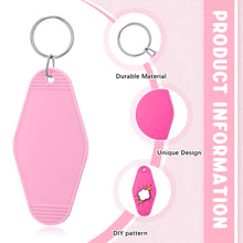 Load image into Gallery viewer, 120 Pcs Blank Hotel Keychains Bulk Vintage Motel Keychains Sublimation Heat Transfer DIY Keychain Tags Vinyl Plastic Luggage Labels for Crafting Ornament Backpack Zipper, 24 colors
