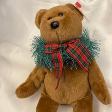 Load image into Gallery viewer, Ty Beanie Baby Hollydays Brown Bear Wreath Christmas Holiday
