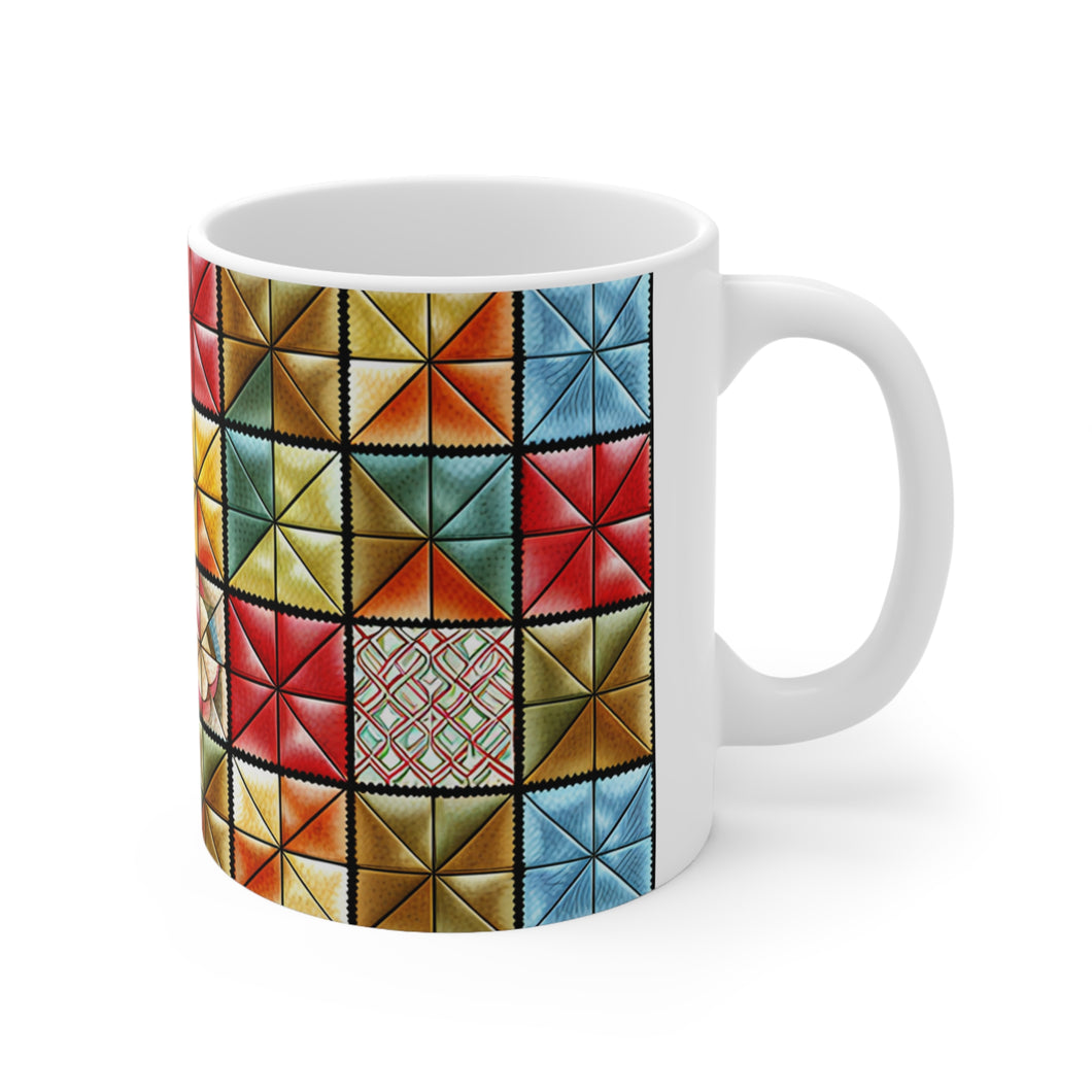 Old Fashion Quilted Pattern #3 Mug 11oz mug AI-Generated Artwork