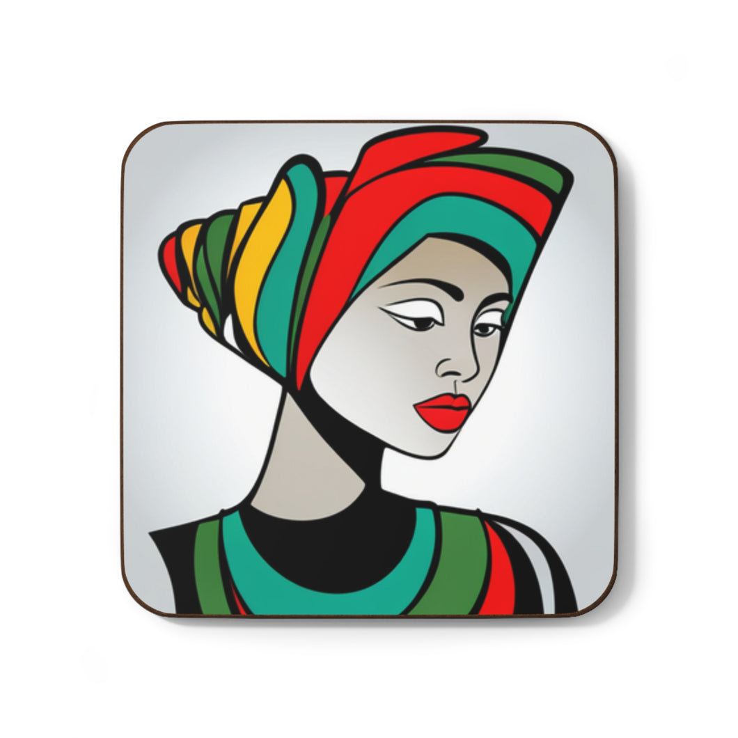 Colorful #27 Colors of Africa Hardboard Back AI-Enhanced Beverage Coasters