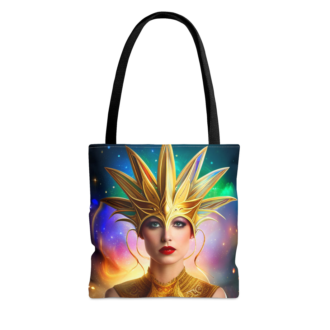 Mardi Gras Ribbon Mask #6 Tote Bag AI Artwork 100% Polyester