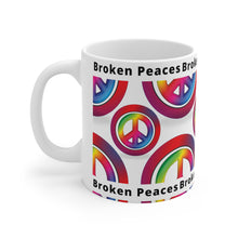 Load image into Gallery viewer, Broken Peaces Symbol Ceramic Mug 11oz Design Repeats
