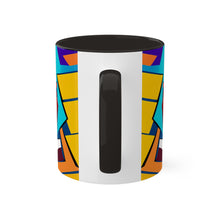 Load image into Gallery viewer, Colors of Africa Pop Art Colorful #2 AI 11oz Black Accent Coffee Mug
