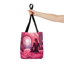 Load image into Gallery viewer, Meditation the Pink Heart Series #4 Tote Bag AI Artwork 100% Polyester
