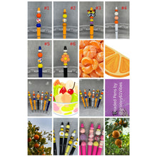 Load image into Gallery viewer, Orange Autumn Tones - Shades of Orange Beaded Pen Handmade
