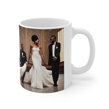 Load image into Gallery viewer, Traditional African American Culture Bride, Groom Best Man Jumping the Broom Dance Ceramic Mug 11oz AI Generated Image
