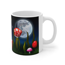 Load image into Gallery viewer, Lunar Moon Scene Toadstools and Lillies #5 Mug 11oz mug AI-Generated Artwork
