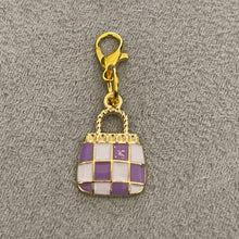 Load image into Gallery viewer, Purple checked purse cute Mobile Y2K Phone Charm Jewelry
