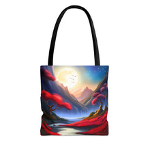 Load image into Gallery viewer, Moon Light Red Skies Series #3 Tote Bag AI Artwork 100% Polyester
