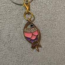 Load image into Gallery viewer, Pink Scales Goldfish Charms Inlaid Rhinestones Mobile Charm
