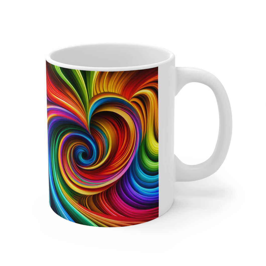 Bright Rainbow Swirls in Motion #6 Mug 11oz mug AI-Generated Artwork