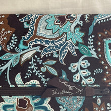 Load image into Gallery viewer, Vera Bradley Brown and Teal Floral Paisley Quilted Wallet with Zipper
