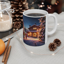 Load image into Gallery viewer, Winter Scene That time of Year caroling  #3 Mug 11oz mug AI-Generated Artwork
