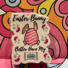 Load image into Gallery viewer, Easter Stickers - Easter Bunny Candy 1.6&quot; x 2.0&quot; Die Cut
