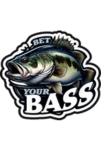 Load image into Gallery viewer, Funny Bet Your Bass Fishing 3&quot; Vinyls Stickers for Laptops, Journals and More
