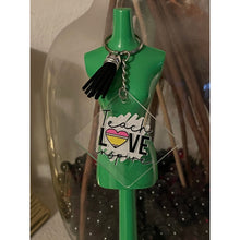 Load image into Gallery viewer, Teach Love Inspire Inspirational Teacher Acrylic Keychains Black Tassel 1.96"
