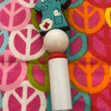 Load image into Gallery viewer, Nurse beaded pen with blue Custom Handmade Beaded Pen
