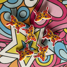 Load image into Gallery viewer, Pink Butterflies - Retro 70s Boho Wish for Peace Groovy Hippie Shoe Charm
