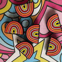 Load image into Gallery viewer, Boho Rainbow - Retro 70s Boho Wish for Peace Groovy Hippie Shoe Charm
