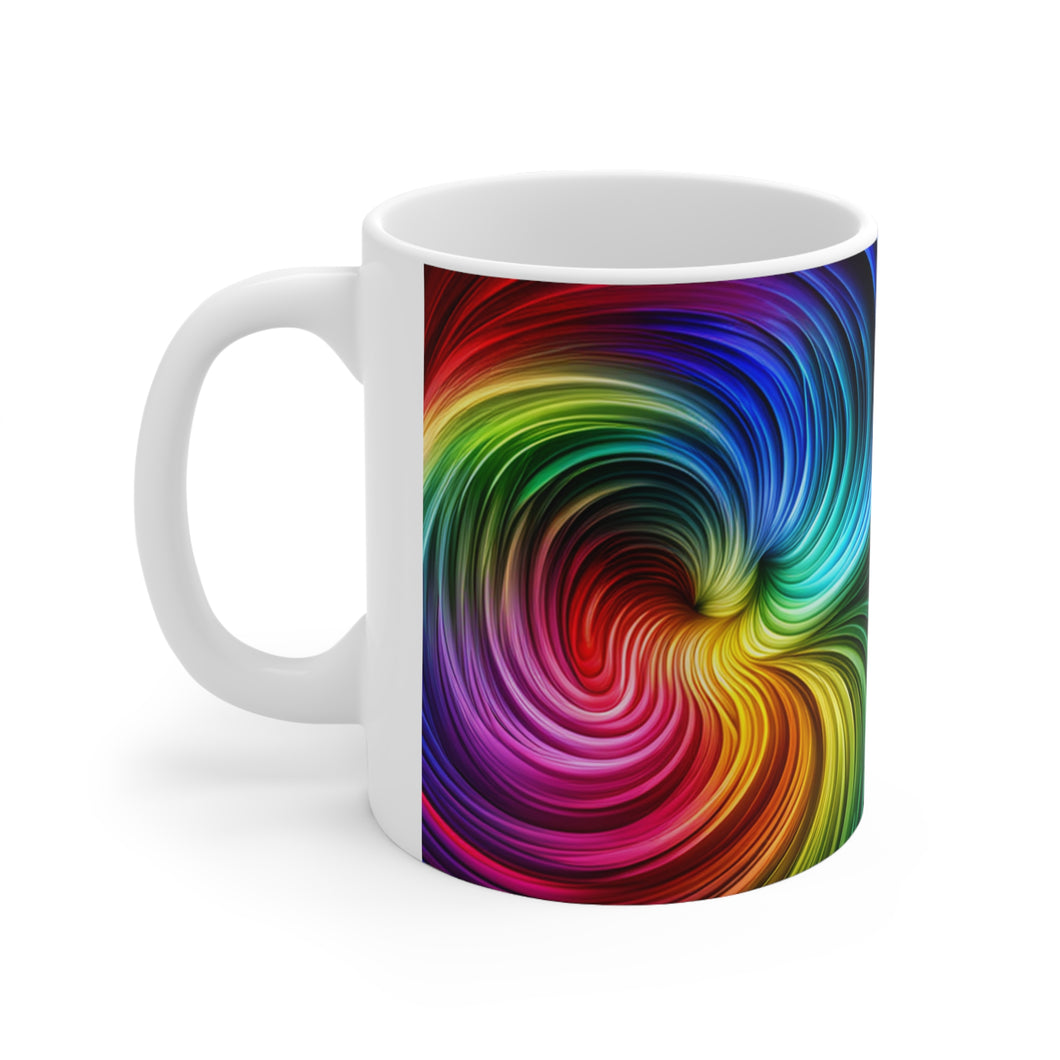 Bright Rainbow Swirls in Motion #5 Mug 11oz mug AI-Generated Artwork
