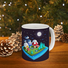 Load image into Gallery viewer, Lunar Full Moon Mushroom Planet Fantasy Air #4 Ceramic Mug 11oz AI Generated Artwork
