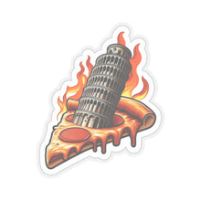 Load image into Gallery viewer, Leaning Tower of Pisa Pizza Slice Foodie Vinyl Stickers, Laptop, Journal, #23
