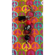 Load image into Gallery viewer, Scream keychain with black ghost Custom Handmade Bead Bar About 3" Long
