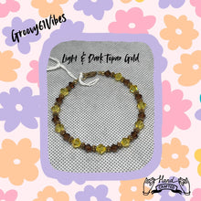 Load image into Gallery viewer, Light &amp; Dark Topaz Gold Accent - Handcrafted Austrian Crystal Beads Bracelet
