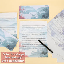 Load image into Gallery viewer, Mr. Pen- Stationery Writing Paper with Envelopes, 8.5 x 11 Inch, 160 Pack(50 Letter Writing Paper with 50 Envelopes and 60 Round Dot Sticker) Cherry Blossoms Cute Stationary Set with 10 Design
