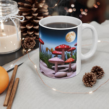 Load image into Gallery viewer, Lunar Moon Scene Toadstools and Lillies #1 Mug 11oz mug AI-Generated Artwork
