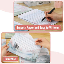 Load image into Gallery viewer, Mr. Pen- Stationery Writing Paper with Envelopes, 8.5 x 11 Inch, 160 Pack(50 Letter Writing Paper with 50 Envelopes and 60 Round Dot Sticker) Cherry Blossoms Cute Stationary Set with 10 Design
