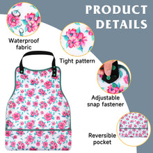 Load image into Gallery viewer, Barklincharm 3 Pack Adult Bibs for Women, Washable Clothing Protector with Upgraded Crumb Catcher, Reusable Large Feeding Bib for Women Elderly Seniors,Flower
