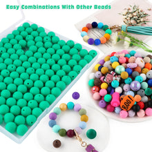Load image into Gallery viewer, Kovict 145pcs Silicone Beads, 15mm Silicone Beads for Keychain Making, Pens Bracelet Necklace DIY Crafts（Dark Green）
