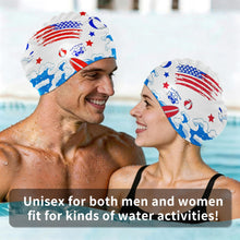 Load image into Gallery viewer, Extra-Large Swim Cap Durable Silicone Material with Waterproof Ear-Covering Design Ideal for Long, Thick Curls, Dreadlocks, Braids, and African Hairstyles (White)
