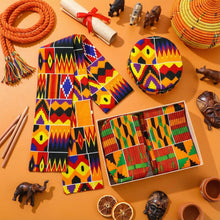 Load image into Gallery viewer, Shyyween 4 Pcs African Kente Kufi Stole and Hat, African Print Scarf Sash with Men Hat Dashiki Cloth Kente Clothing Accessory Turban for Black History Month Celebration Kwanzaa Graduation Choir
