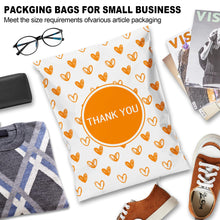 Load image into Gallery viewer, JinRuiKJ Yellow Heart Printed Poly Mailer 10x13 100 Pack - Shipping Bags for Clothing, Strong Thick and Self Adhesive Mailing Bags - Cute Packaging Bags for Small Business
