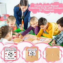 Load image into Gallery viewer, Chivertion 48 Pack Soccer Valentines Cards for Classroom Kids 6 Styles Exchange Greeting Cards with Envelopes Sports Mini Soccer Gifts for School Funny Exchange Gift for Valentine's Day
