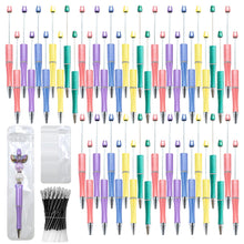 Load image into Gallery viewer, DASTTUIS 150 Pieces DIY Beadable Pen Kit – 50 Plastic Ballpoint Pens with Refills &amp; Bags – School Supplies, Office Accessories &amp; Decorative Items for Students &amp; Teachers (Dreamy Soft Palette)
