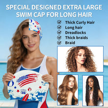 Load image into Gallery viewer, Extra-Large Swim Cap Durable Silicone Material with Waterproof Ear-Covering Design Ideal for Long, Thick Curls, Dreadlocks, Braids, and African Hairstyles (White)
