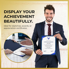 Load image into Gallery viewer, 120 Pcs Certificate Holders Bulk, Navy Blue Diploma Covers Gold Foil Border, Document Covers for Letter Size 8.5x11 Award Certificates, Cardstock, Document Papers, Graduation
