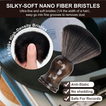 Load image into Gallery viewer, 6-in-1 Vinyl Record Cleaning Kit | Vinyl Record Cleaner Kit – Includes 2in1 Velvet Microfiber Brush, Soft Antistatic Nano Fiber Brush, Cleaning Liquid, Duster &amp; Stylus Brush, Storage Box, for Records
