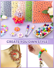 Load image into Gallery viewer, 150PCS FIVEIZERO Silicone Beads 15mm for Keychain Making, Bulk Rubber Beads for DIY Crafts, Bracelets, and Necklaces, Keychain Bead for Pens.(Pink)
