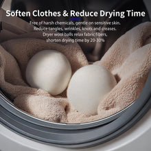 Load image into Gallery viewer, Wool Dryer Balls 6-Pack XL - Natural Reusable Laundry Fabric Softener, Reduces Wrinkles &amp; Drying Time, Hypoallergenic, Leaves Fabrics Naturally Soft and Fluffy
