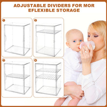 Load image into Gallery viewer, GRETJOB Baby Bottle Organizer, 3-Tier Adjustable Clear Acrylic Storage Station with Drawer &amp; Magnetic Door for Countertop/Cabinet, Holds Bottles, Nipples, Pump Parts, Food Jars
