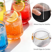 Load image into Gallery viewer, N9R 40 Count 12oz Clear Plastic Wine Cups with Gold Rim - Elegant Origami Ripple Design, Shatterproof &amp; Disposable for Whiskey, Cocktail, Champagne, Parties, Weddings, Events
