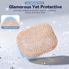 Load image into Gallery viewer, for AirPods Pro 3 Case 2025, Glitter Diamond Case Cover Bling Compatible with Airpods Pro 3rd Generation Case Cute for Women Girly, Includes Cleaning Kit and Keychain (Champagne Gold)
